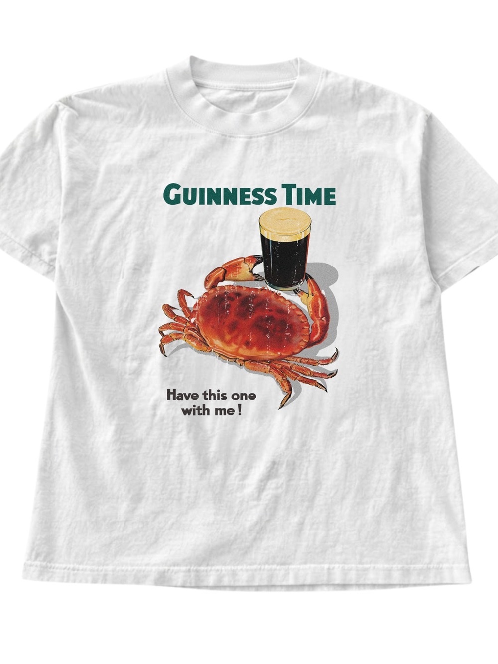 Guinness Time Crab Beer Graphic Gildan T-shirt Unisex Tee